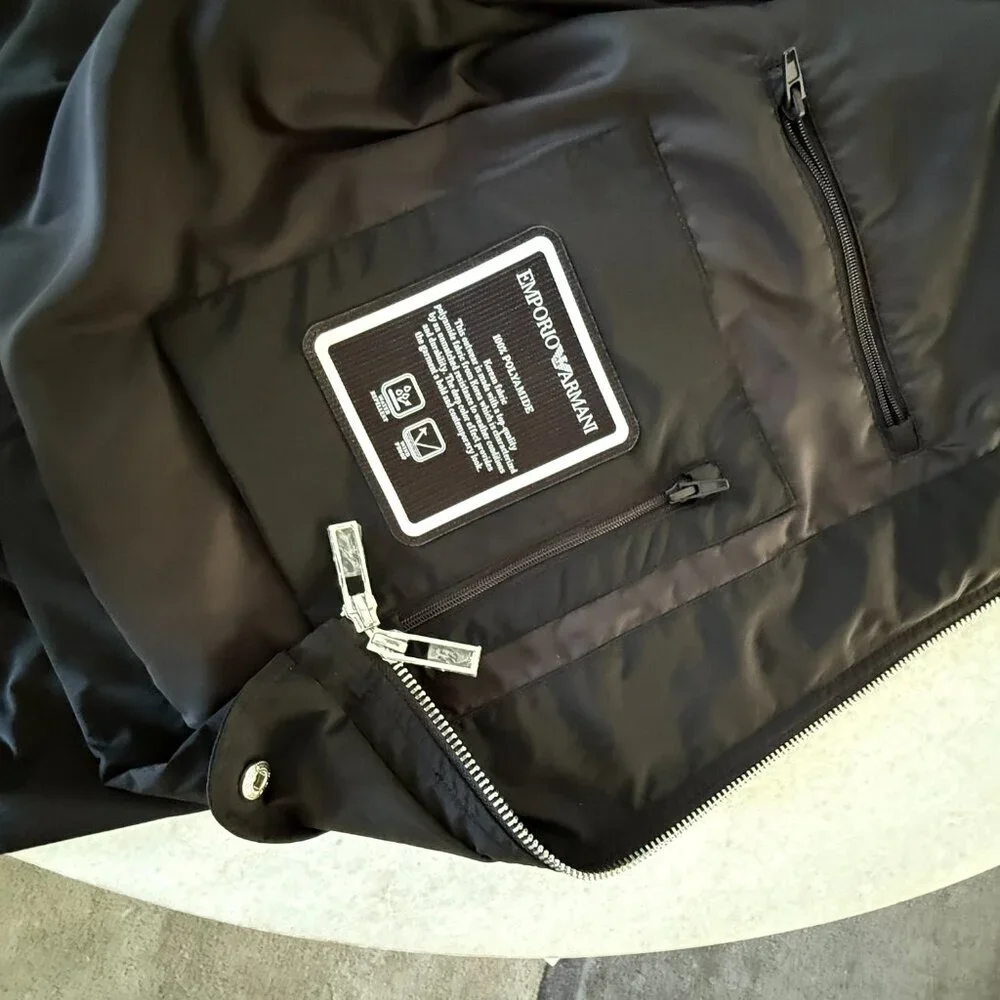 EMPORIO ARMANI Mens Black Nylon‎ Blouson Jacket Size 52, NWT $675